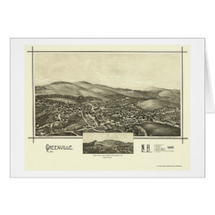 Greenville, carte panoramique de NH - 1886