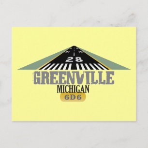 Greenville MI - Airport Runway Postcard