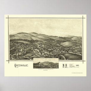 Greenville, NH Panoramic Map - 1886 Poster