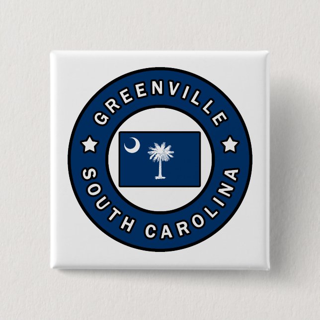 Greenville South Carolina 2 Inch Square Button (Front)