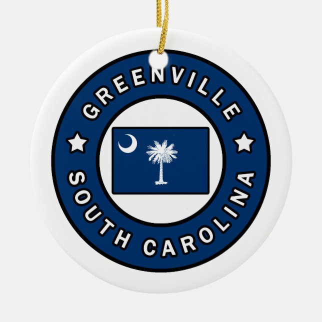 Greenville South Carolina Ceramic Ornament (Front)