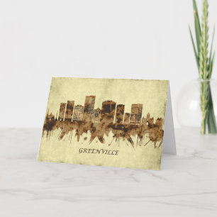 Greenville South Carolina Cityscape Holiday Card
