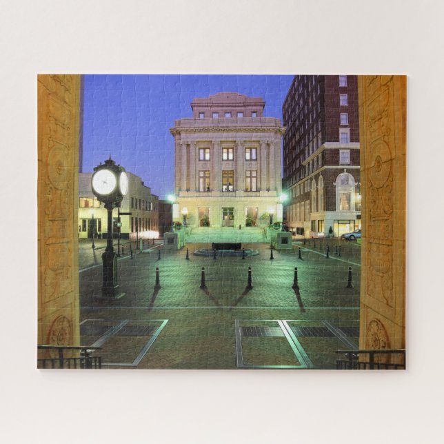 Greenville, South Carolina, Downtown at Night  Jigsaw Puzzle (Horizontal)