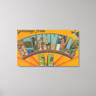 Greenville, South Carolina - Large Letter Scenes Canvas Print