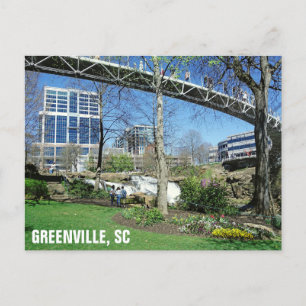 Greenville South Carolina Liberty Bridge Travel Postcard
