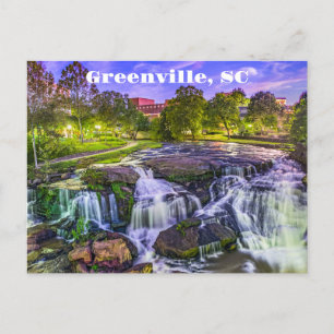 Greenville, South Carolina Reedy River Downtown  Postcard