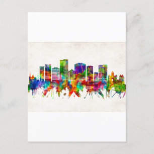 Greenville South Carolina Skyline Holiday Postcard