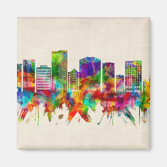 Greenville South Carolina Skyline Magnet (Front)