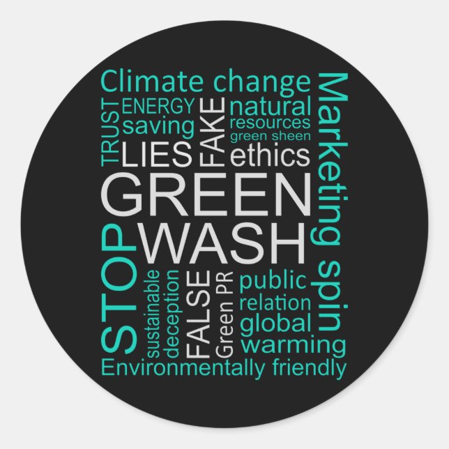 Greenwash Fake Lies Deception Classic Round Sticker (Front)