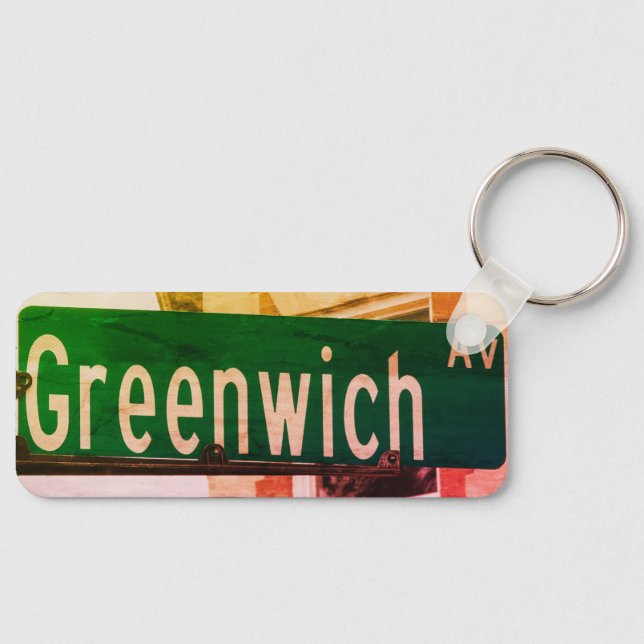 Greenwich Ave, Greenwich, CT Keychain (Front)