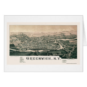 Greenwich, carte panoramique de NY - 1885