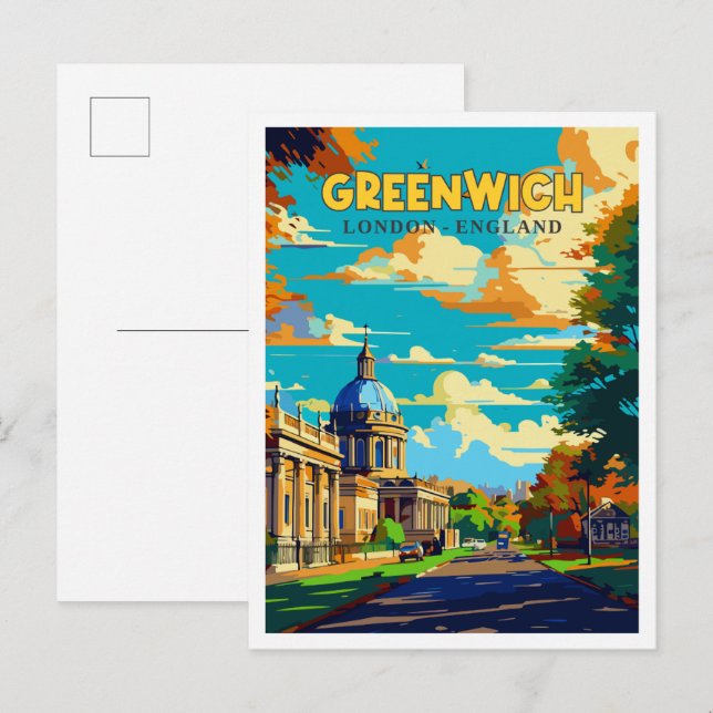 Greenwich London England vintage travel  Postcard (Front/Back)