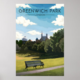 Greenwich Park London Travel Poster