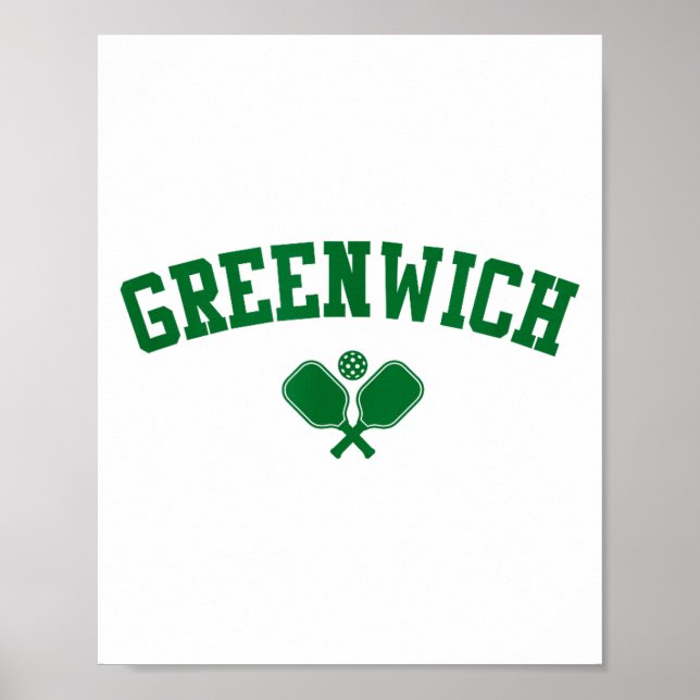 Greenwich pickleball green  poster (Front)