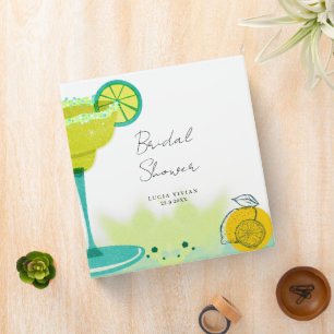 Greeny Watercolor Margarita Lime Bridal Shower Binder