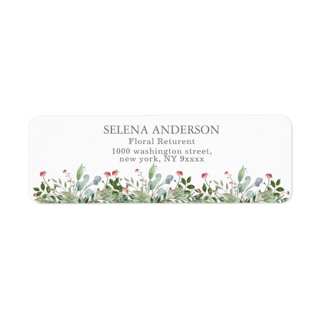 Greeny Wild Meadow  Botanical Wedding Address (Front)