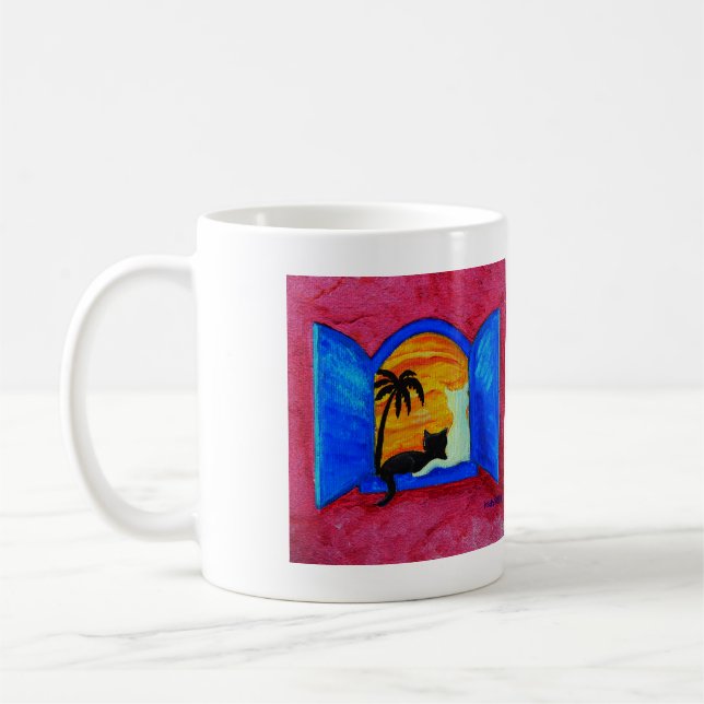 Greet The Morning Cat Cup (Left)