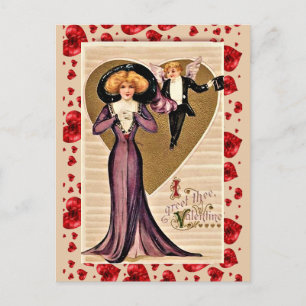 GREET THEE VALENTINE VINTAGE VALENTINE POSTCARD