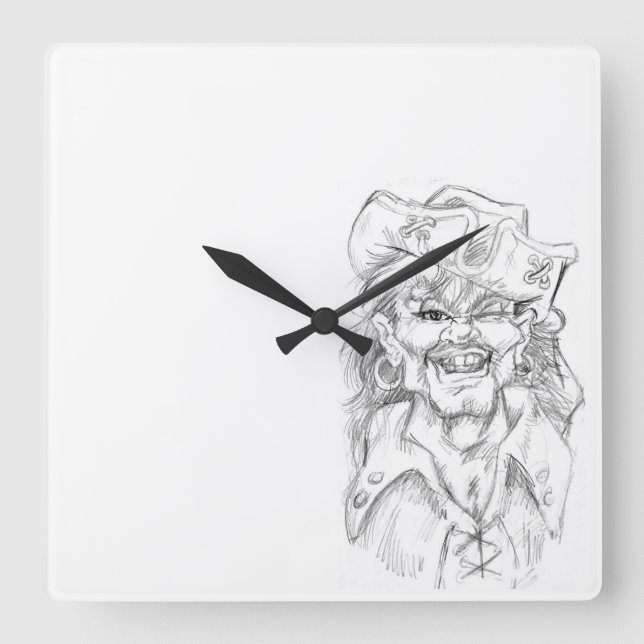 Greetin’s Matey! Square Wall Clock (Front)