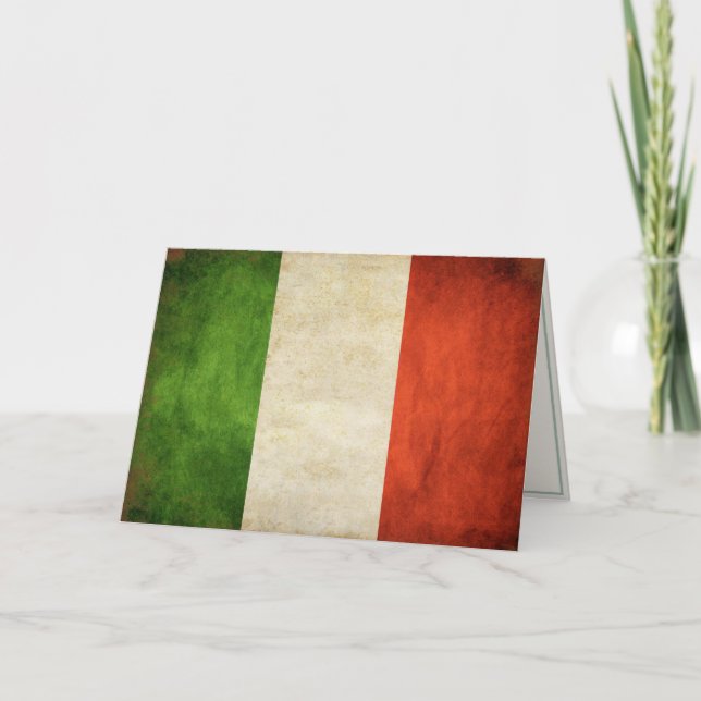 Greeting Cad with Vintage Italian Flag Card (Front)