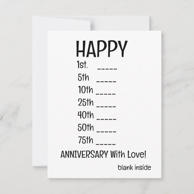GREETING CARD - ANNIVERSARY CARD - FUNNY CARD (Front)