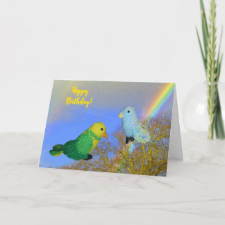 Greeting Card - Blue and Green Birds