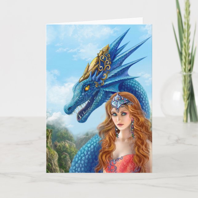 Greeting Card, Blue Dragon Card (Front)