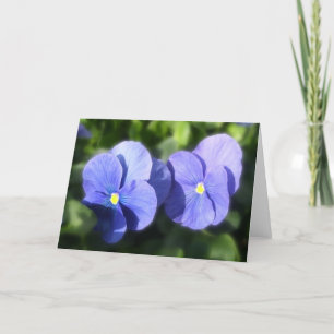 Greeting Card - Blue Pansies