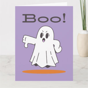 Greeting Card "Boo Ghost Halloween Thumbs Down
