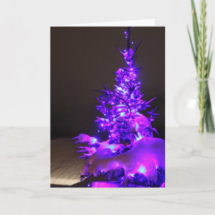 Greeting Card-Christmas Tree in Violet Holiday Card