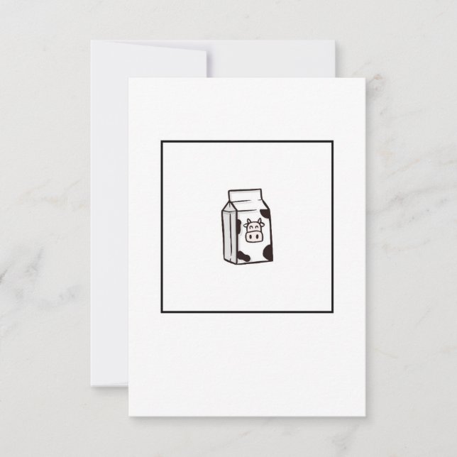 Greeting card, cows milk card, funny card (Front)