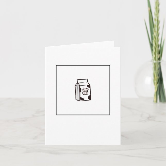 Greeting card, cows milk card, funny card (Front)