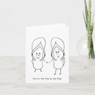 Greeting Card, cute flip flop card. Card