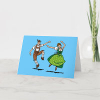 Greeting Card Dancing BEER FESTIVAL Couple