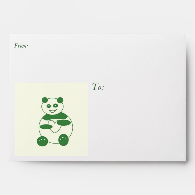 Greeting Card Envelope Panda Lovers Recycled Paper (Front)