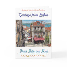 Greeting card from Lisbon, Alfama, Portugal