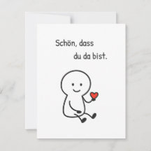 Greeting card 'Glad you're here.' - Line figure