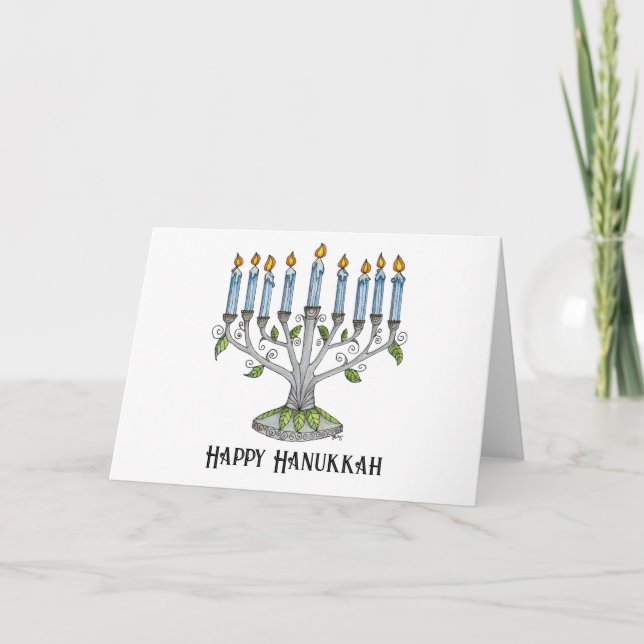 Greeting Card - Hanukkah Menorah  (Front)