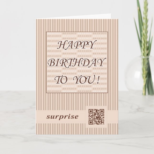 Greeting Card.Happy Birthday Brandon! Card (Front)