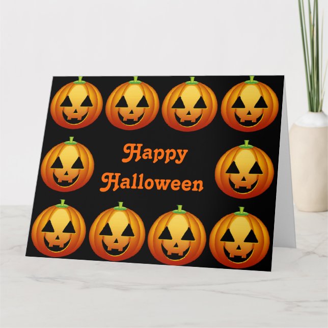 Greeting Card Happy Halloween Pumpkins (Front)