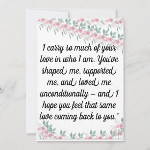 Greeting Card Heartfelt Card for Parent, Mentor,