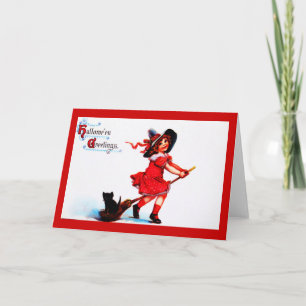 Greeting Card-Holiday Art-Vintage Halloween 18 Card