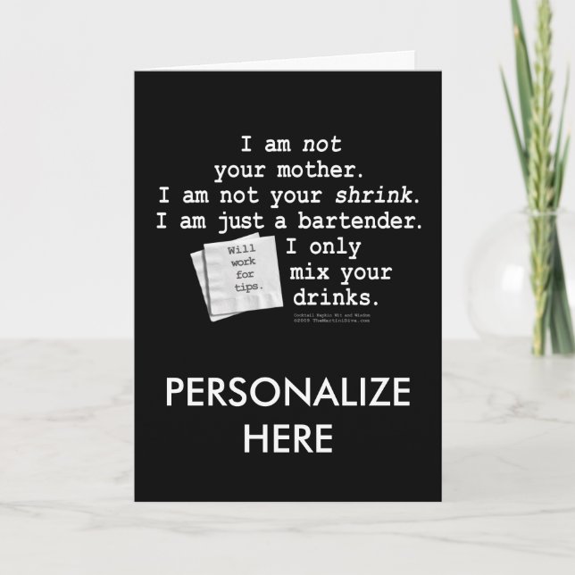 Greeting Card - I'M A BARTENDER (Front)