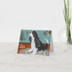 Greeting card, King Charles Cavalier Spaniel, Tri Card