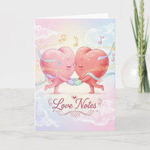 Greeting Card - Kissing Hearts "Love Notes"