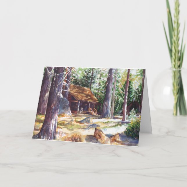 Greeting Card Lake Tahoe Cabin 7" X 5" (Front)