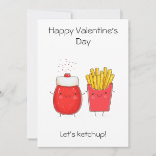 Greeting Card – Let’s Ketchup! Cute Ketchup Fries