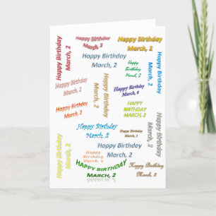 Greeting Card March, 2 Birthday