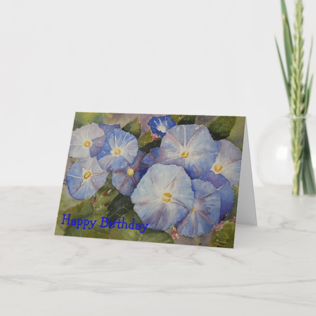 GREETING CARD - Morning Glory Watercolour (Front)