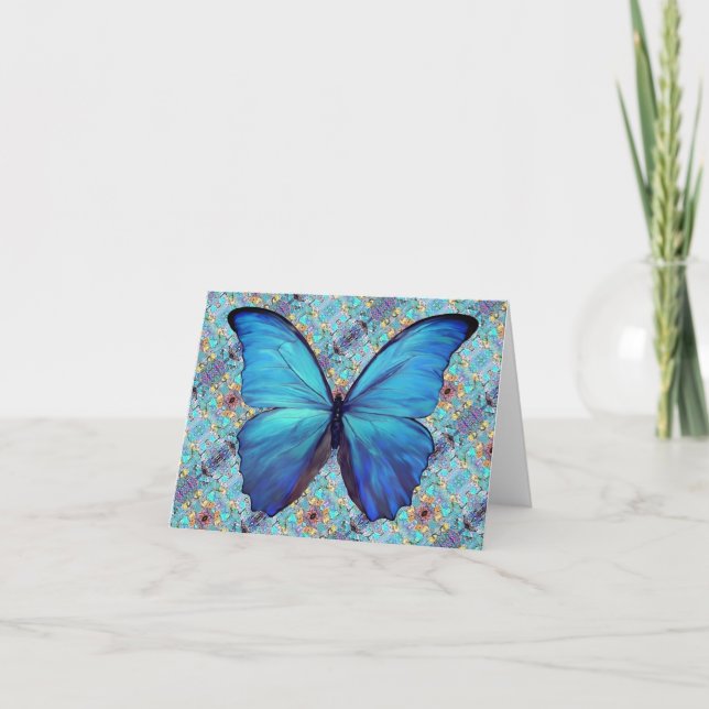 Greeting Card Morpho & Opals (Front)